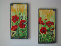 schilderij papavers 2 luik