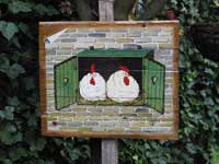 Kippetjes, tuinschilderij van Nel Faber